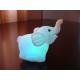 Customized design elephant shaped PVC Color change LED Flashing Keychain for ornaments