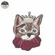 Cartoon Cat Embroidery Designs Patches Small Size Tasteless For Garment