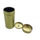 Golden Color Metal Tea Canisters Diameter 75mm With Inner Lid And 100G Capacity