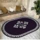Ethnic Style Ellipse Crystal Velvet Floor Carpets 160*230cm For Bedroom Living Room