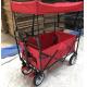 Red Collapsible Wagon Cart Collapsible Carts With Wheels Cover Push Handle