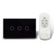 3 ways to control 3 gang Wifi smart touch light switch in black in USA standard
