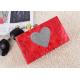 Wedding Hard Case Acrylic Clutch Bags , Ladies Red Clutch Bag With Silver Heart