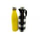 17 Oz Drink Water Bottle Carrier With Strap  , Gold Metal Zipper Wine Bottle Holder 
