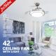 42 Retractable Ceiling Fan Light With Remote Control AC Motor