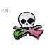 Music Guitar Iron On Embroidered Patches Hot Cut T Shirt Logo 12 Colors Custom