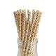 197mm 6mm Chevron Foil Gold Bendable Paper Drinking Straws