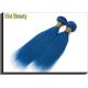 Double Stitch Weft Hair Extensions Human Hair Dark Blue Color AAAA Grade