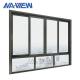 aluminum 6063 Sliding Office Window Interior Sliding Glass Window