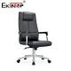 Black High Back Leather Office Chair With Wheels And Swivel Feature