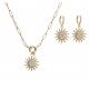 OEM 18K Gold Jewelry Set Silver Zircon Gold Sunflower Pendant Necklace