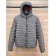 men's basic nylon padded  jacket with fix hoody ,1801M,4 Colours,Contrast color zipper and lining