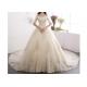 Lace Long Tail Bridal Dresses Off Shoulder Half Sleeve Back Bandage With  Logo Custom