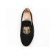 Skull Style Slip On Velvet Loafers , Luxury Mens Leather Loafers Shoes