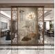 New Chinese Style Minimalist Art Hotel Restaurant Entrance Decoration Painting Stainless Steel Screen Partition