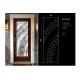 16-30mm Decorative Bathroom Window Glass , Brass Nickel Patina Custom Glass Window Panels