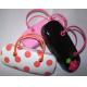 Hot selling printed handmade sunglasses cases with handle-flower n dot design printed