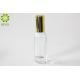 Clear Glass Foundation Bottle 30ml Thick Bottom Type With Gold Aluminium Pump