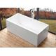 Deep Soaking Rectangle Acrylic Free Standing Bathtub With Overflow Space Saving