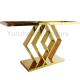 Rhombus Base Golden Marble Tabletop Dining Tables Living Room Furniture