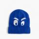 Boy ' S 100% Acrylic Knit Beanie Hats Intarsia Type With Lining Blue Color