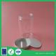 Food plastic can transparent plastic jar with screw aluminum lid 800ml