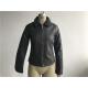 Levis Ladies' dark grey zip through pleather jacket with sherpa collar LEDO1733