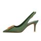 089990-5 European And American Style Banquet Women'S Shoes Stiletto High Heels Shallow Mouth Pointed Toe Hollow Back Str