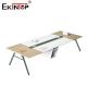 Modern Style Office Conference Table Wood Material Metal Legs Customizable