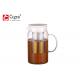 High Borosilicate Glass Teapot 1400ml With Silk Print Logo Eco - Friendly