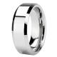 Tagor Jewelry Made 8mm Cobalt Ring Flat Polished Finish Beveled Edges Wedding Band Ring