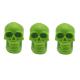 3pk-Green Wax Plastic Skull LED Light 8*11*10cm CR2032 Button Cell Battery