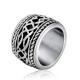 Vintage Old Titanium Stainless Steel with Sterling Silver Plated Band Ring  ()