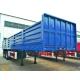 60 Tons 3 Axle Flatbed Trailer , High Fence Sidewall Flatbed Container Trailers