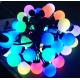 Factory direct supply Round ball cap RGBY LED string light christmas IP54 indoor / outdoor decoration 9-10 lm/led