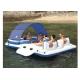 6 Person Inflatable Floating Island , 0.9mm Strong PVC Tarpaulin Inflatable Lounger