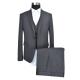 Classic Measure Mens Slim Fit Tailored 3 Pieces Suit  Dark Grey Stripe Business Person