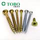 Yellow / White Zinc Countersunk Head DIN7505 Harden MDF Furniture Chipboard Screw For Wood