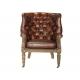 Buttoned Wing Deconstructed Antique Retro Leather Vintage Chair