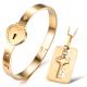 Tagor Jewellery Super Quality 316L Stainless Steel couple Bracelet Bangle TYGB040