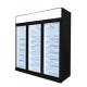 Black Glass Door Upright Hypermarket Display Freezer With Wire Defrost Heater