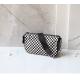 Horsehair Checkerboard Crossbody Bag 24cm 15cm Black And White Messenger Bag