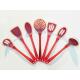 Fashionable plastic handle 7pcs silicone kitchen utensil sets with plastic handle