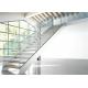 Double Side Plate Steel Structure Staircase Open Riser Indoor With Glass Railing