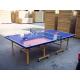 Indoor Outdoor Table Tennis Table , Blue Folding Ping Pong Table For Competition
