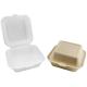 Bagasse Pulp Food Container Box for Fast Food Hamburg and Takeway Food 6 inch White or Nature