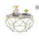 Gold / Black / White Stainless Steel Coffee Table Galaxy Hollowed - Out Hexagon Design