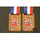 Antique Gold Finish Custom Sports Medals Soft Enamel Medaille With Woven Ribbon