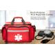 Professional Red Empty Trauma First Aid Medical Bag, 15X10X9, Multi Compartment First Responder Carrier For EMT