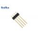 2.54mm Round Female Pin Header 4 Pin Gold Plated H3.0 Straight PCB Dip Solder